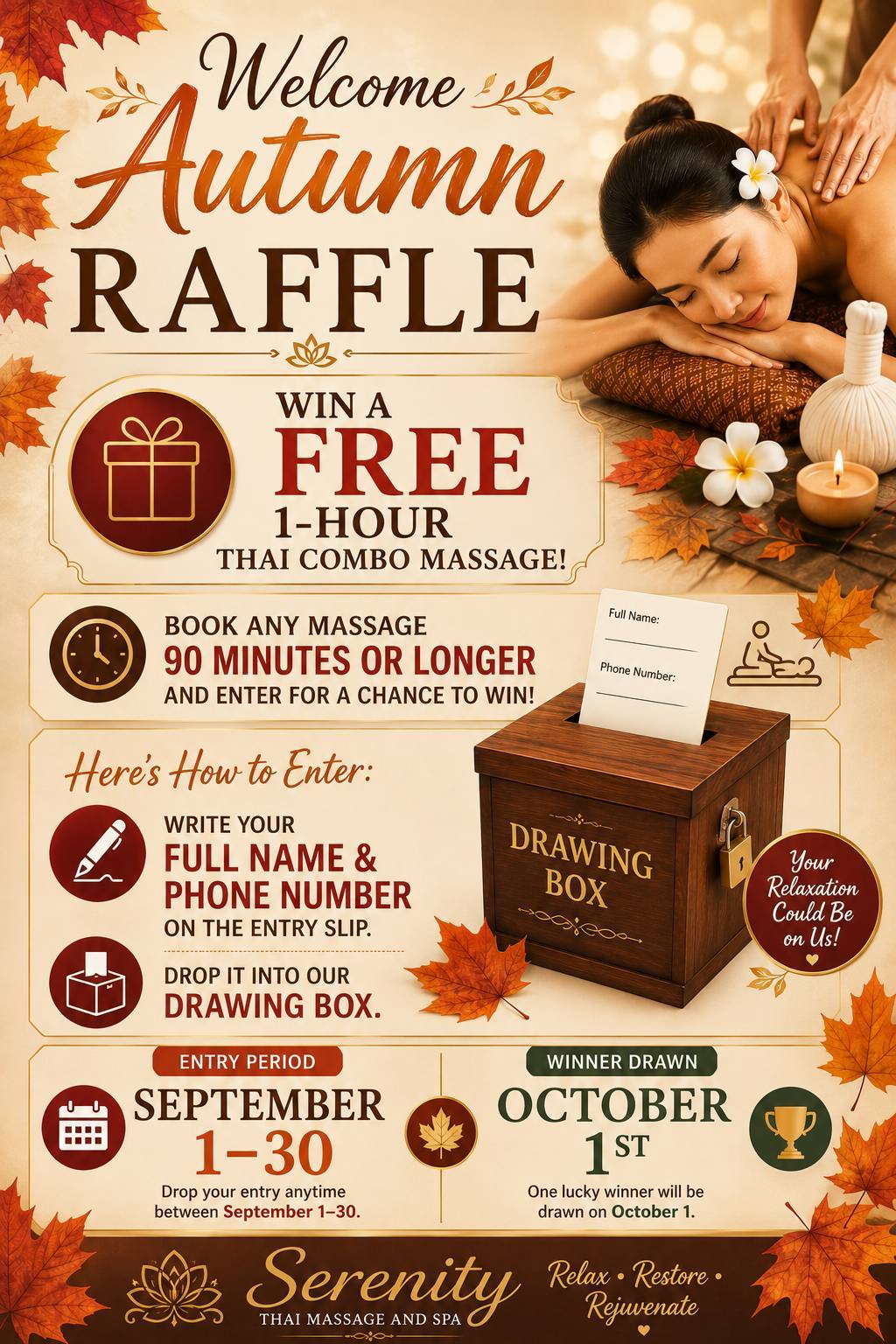 Autumn Special Promotion: Win a Free Massage!